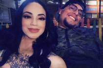 Junior David Lopez with his fiancee, Amber Bustillos. Lopez was shot and killed by Las Vegas po ...