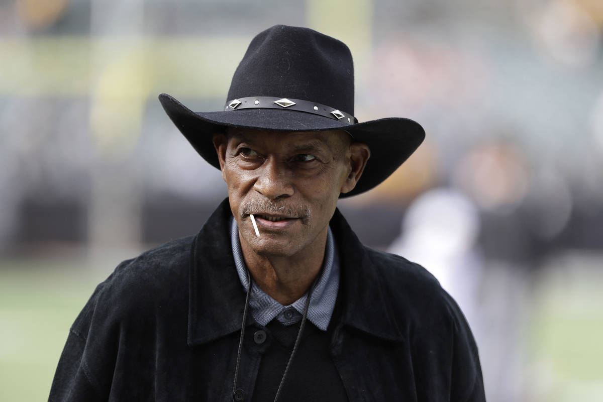 File-This Oct. 19, 2017, file photo shows Pro football hall of famer Willie Brown before an NFL ...