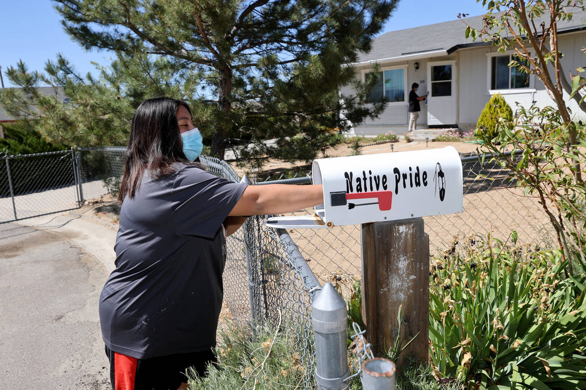 Jenna Moody, 17, and Justin Moody, 14, members of Reno-Sparks Indian Colony's United National I ...