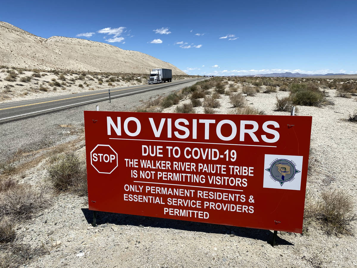 Walker River Paiute Tribe's Walker River Indian Reservation in Schurz is closed Thursday, June ...