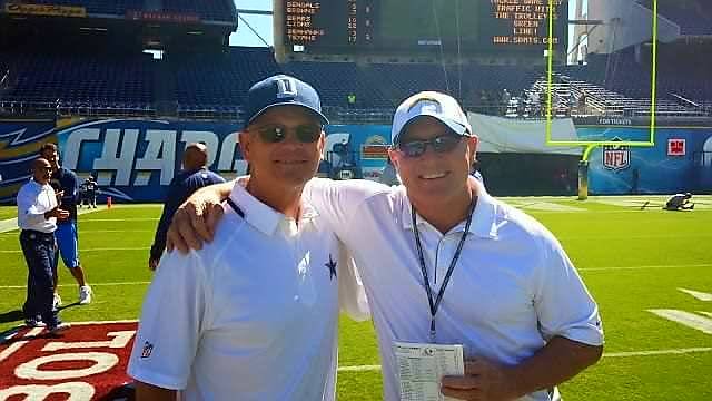 Raiders defensive coordinator Rod Marinelli (left) with close friend and former Cal Lutheran te ...
