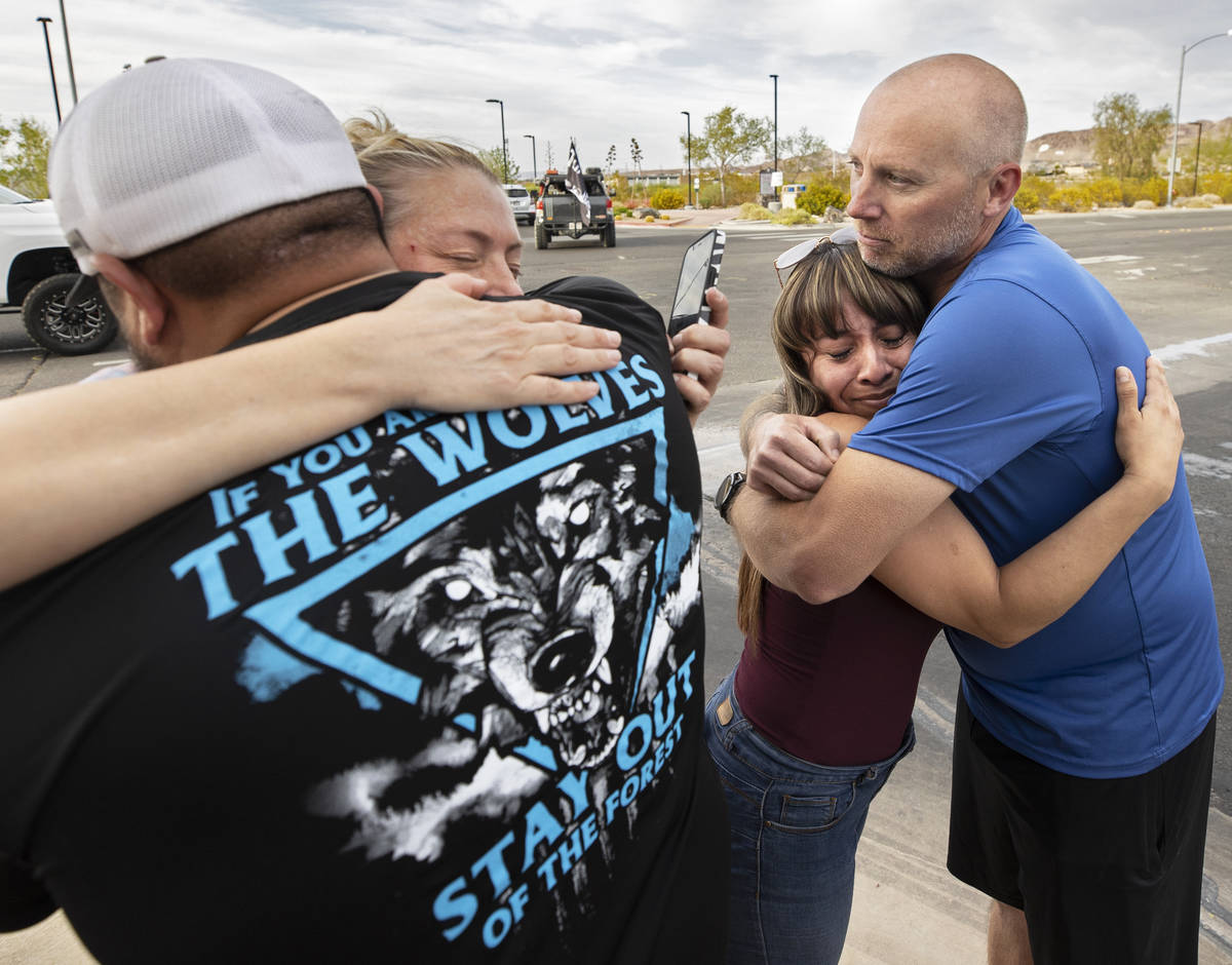 Carmen Velasquez, second from right, mother of Aaliyah Velasquez, 9, who was hit by a car and s ...