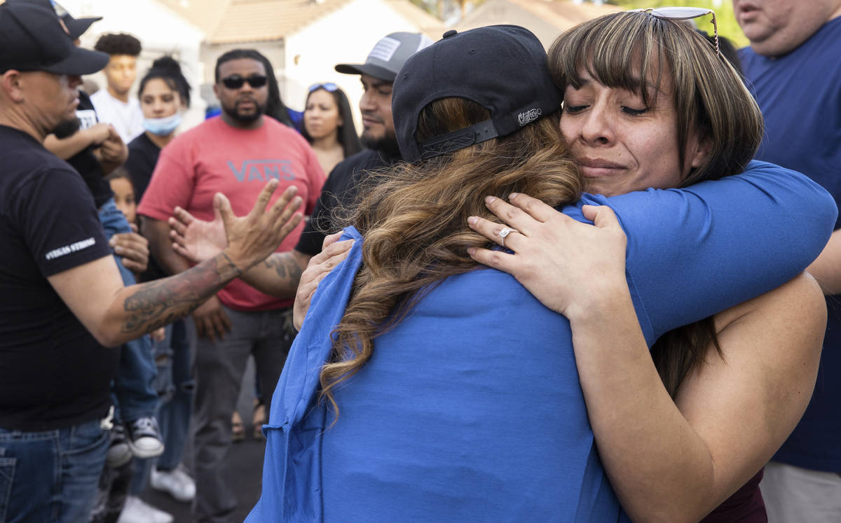 Carmen Velasquez, right, mother of Aaliyah Velasquez, 9, who was hit by a car and severely inju ...