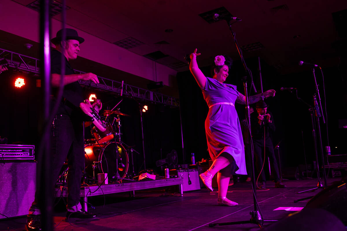 Las Vegas band Shanda & the Howlers perform during the first day of Viva Las Vegas Rockabil ...