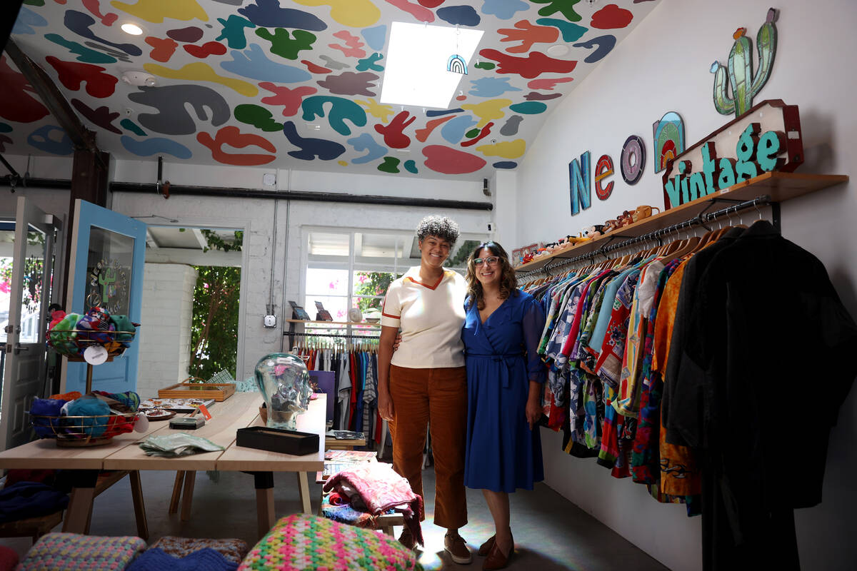 Alicia Avery, left, and her wife Negar Hosseini-Nasab, owners of Neon Cactus Vintage, at their ...