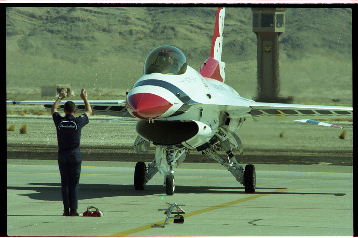 The last practice session for the Air Force Thunderbirds demonstration team before they take th ...