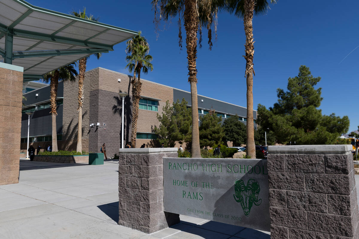 Rancho High School in Las Vegas, Tuesday, Oct. 25, 2022. (Erik Verduzco / Las Vegas Review-Journal)