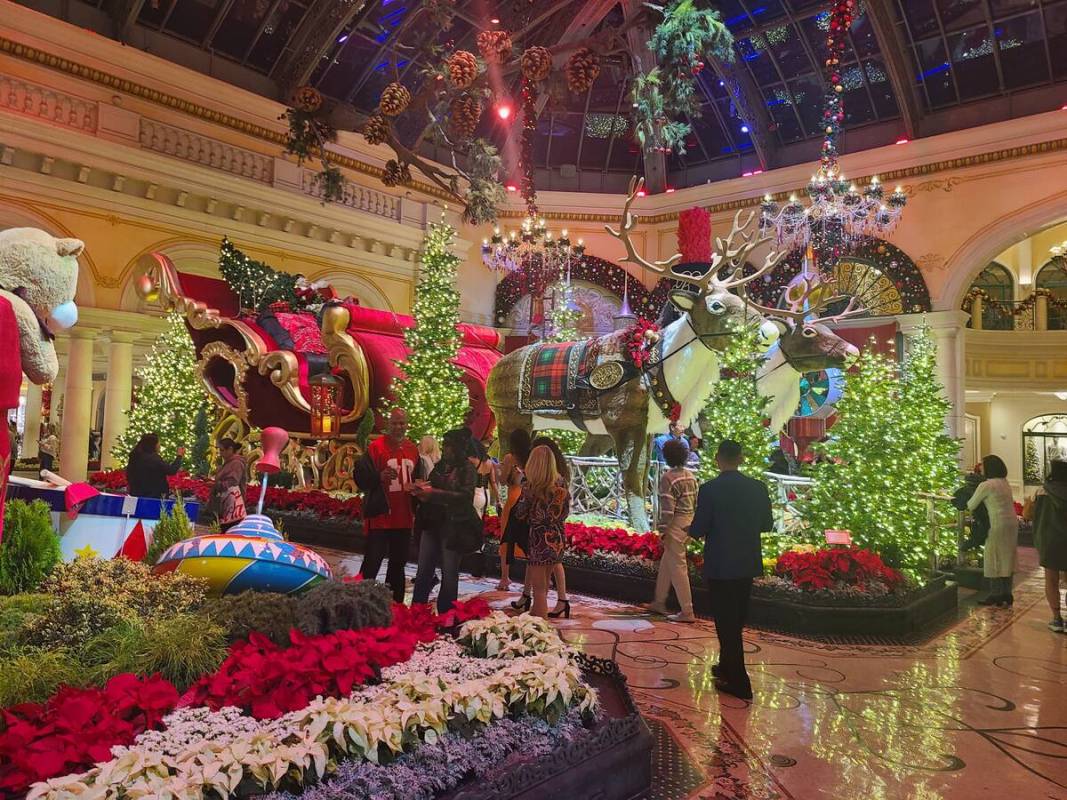 The conservatory at Bellagio was somewhat quiet for 90 minutes during the Formula One Las Vegas ...