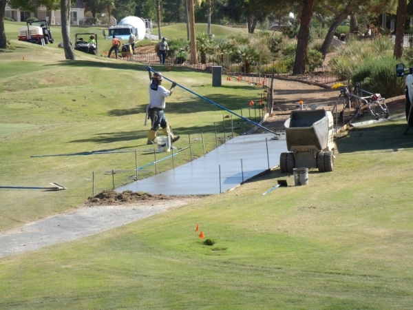 The cart path at Palm Valley Golf Club is undergoing repairs. Maintenance costs for golf courses are shockingly high. (Special to View)