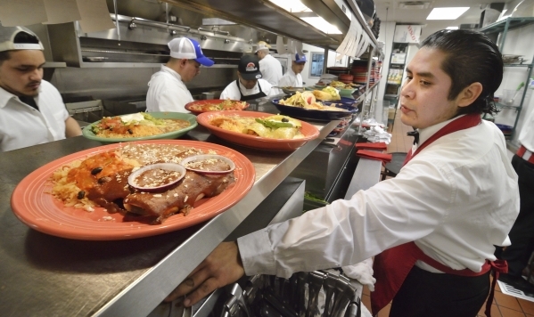 Expediter Miguel Chavez checks on orders at PanchoÃ¾ÃÃ´s at 11020 Lavender Hill Drive in Downtown Summerlin in Las Vegas on Saturday, Jan. 9, 2016. Bill Hughes/Las Vegas Review-Journal