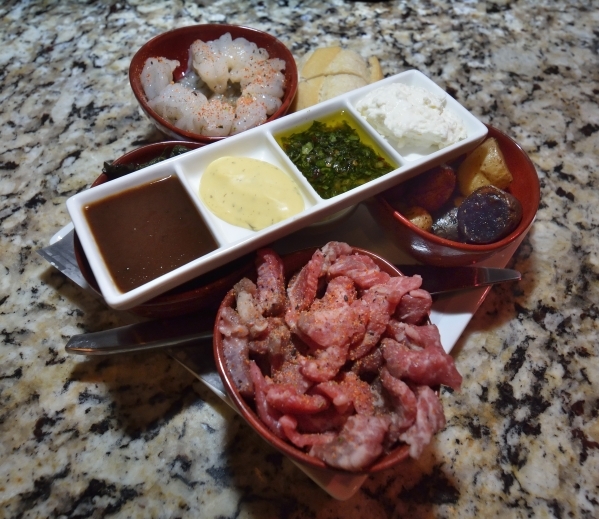 A Ã¾ÃÃºshare plateÃ¾ÃÃ¹ with different types of food for sharing during a fondue dinner is shown at F. Pigalle at 508 Fremont St. in Las Vegas on Saturday, Feb. 13, 2016. Bill Hughes ...