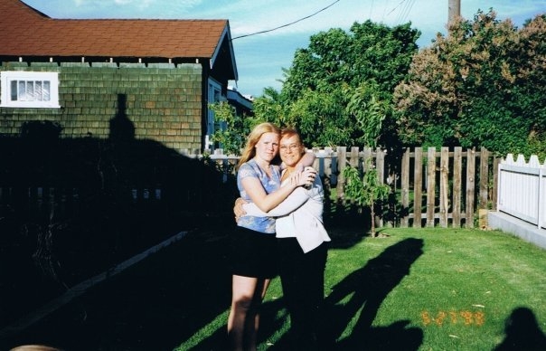 Glendene Grant and her daughter Jessica Foster are seen hugging in the yard of their home in this undated photo. (Courtesy photo)