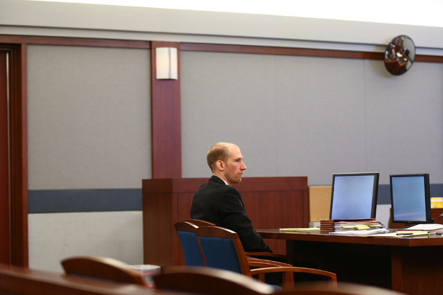 Jason Lofthouse looks on during his trial at the Regional Justice Center in Las Vegas on Tuesday, March 22, 2016. (Chase Stevens/Las Vegas Review-Journal Follow @csstevensphoto)