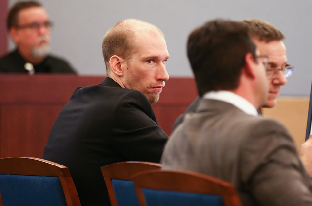 Jason Lofthouse looks on during his trial at the Regional Justice Center in Las Vegas on Tuesday, March 22, 2016. The former Rancho High School teacher faces charges of kidnapping and sexual condu ...