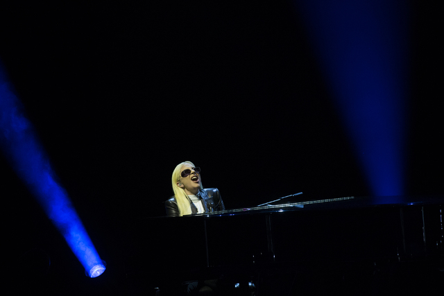 Lady Gaga performs "Til It Happens to You" during an event aimed at preventing sexual assault on college campuses in coordination with the It's On Us Week of Action, Thursday, April 7, 2016, at UN ...