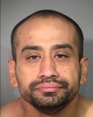 Rene Alfaro is shown in this booking photo provided by Las Vegas police. Alfaro was arrested Monday in connection with a Saturday shooting on Aspen Valley Avenue. (Las Vegas Metropolitan Police De ...