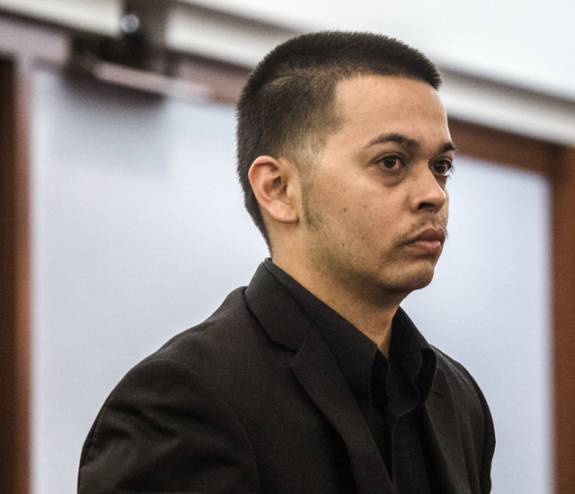 Raynaldo Ramos, a High Desert Prison trainee charged in fatal shooting of inmate, make his initial court appearance, Wednesday, May 18, 2016, at Regional Justice Court. (Jeff Scheid/Las Vegas Revi ...