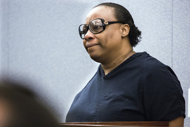 Brenda Stokes Wilson, convicted of killing a 10-year-old girl and slashing a Bellagio blackjack dealer, appears at her sentencing at Regional Justice Center on Monday, May 16, 2016. She received a ...