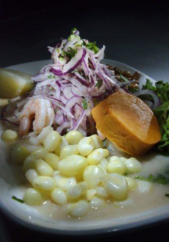 The Ceviche Mixto, featuring fresh fish, octopus, shrimp and squid marinated in lime juice, is shown at Las Americas at 2319 S. Eastern Ave. in Las Vegas June 17, 2016. Bill Hughes/Las Vegas Revie ...