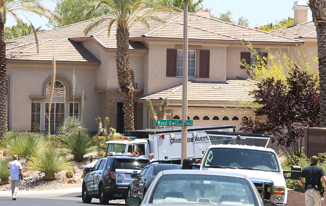 Metro is investigating an apparent double murder-suicide on Wednesday, June 1, 2016, at 10301 Wood Owl Court, near Town Center Drive and Hualapai Way. Bizuayehu Tesfaye/Las Vegas Review-Journal Fo ...