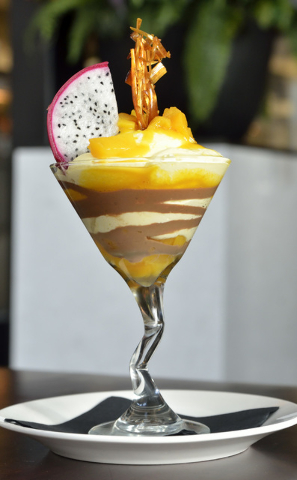 The mango mousse is shown at Olivia's Mexican Restaurant and Bar in the Boulevard Mall at 3554 S. Maryland Parkway in Las Vegas on Friday, July 29, 2016. Bill Hughes/Las Vegas Review-Journal