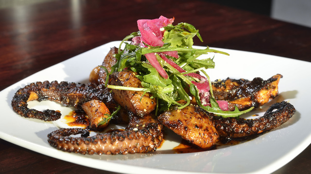 Grilled octopus is shown at Olivia's Mexican Restaurant and Bar in the Boulevard Mall at 3554 S. Maryland Parkway in Las Vegas on Friday, July 29, 2016. Bill Hughes/Las Vegas Review-Journal