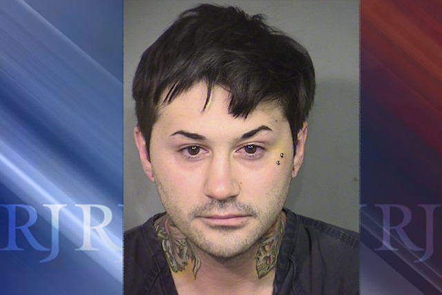 Christopher Vega, 25, was arrested Sunday and booked into the Clark County Detention Center. (Las Vegas Metropolitan Police)