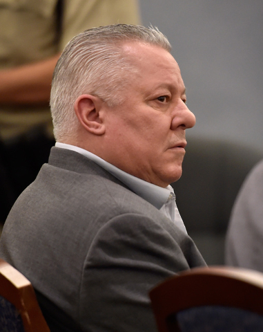 David Frostick looks on in court at the Regional Justice Center Friday, Sept. 16, 2016, in Las Vegas. Frostick was sentenced to 20 years to life in prison for the murder of his fiancee in 2009. (D ...