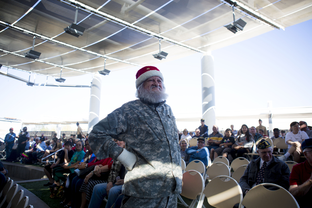 Bud Slade, seen Saturday, is a veteran and "GI Santa" who volunteers to help wounded veterans as well as helping families send their troops Christmas letters. (Elizabeth Page Brumley/Las Vegas Rev ...