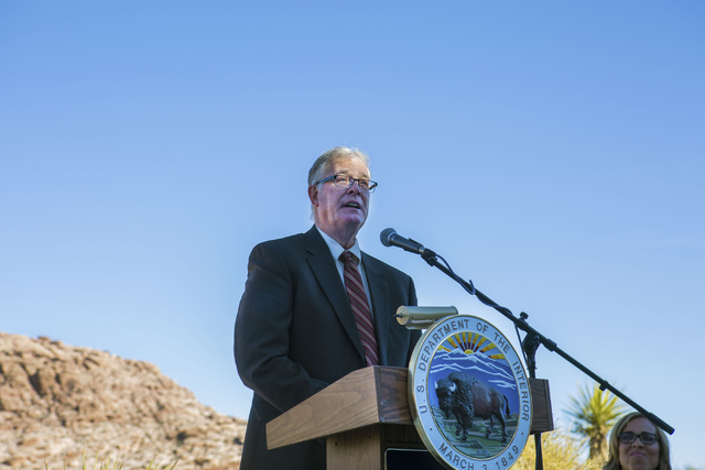 Mayor of Henderson, Andy Hafen, introduces the Southern Nevada Public Land Management Act's Round 16B Funding Announcement at the Red Rock Canyon National Conservation Area Visitor Center, Wednesd ...