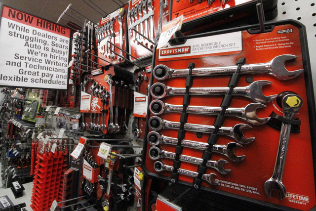 A May 18, 2011, photo shows an assortment of Craftsman wrenches at a Sears store in Bethel Park, Pa. (Gene J. Puskar/File, AP)