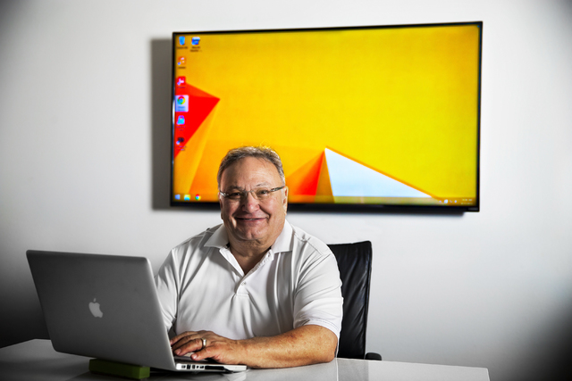 USFantasy Sports President Vic Salerno, shown at his Las Vegas office Tuesday, June 21, 2016, received initial approval to allow bettors to make fantasy sports wagers using a platform similar to p ...