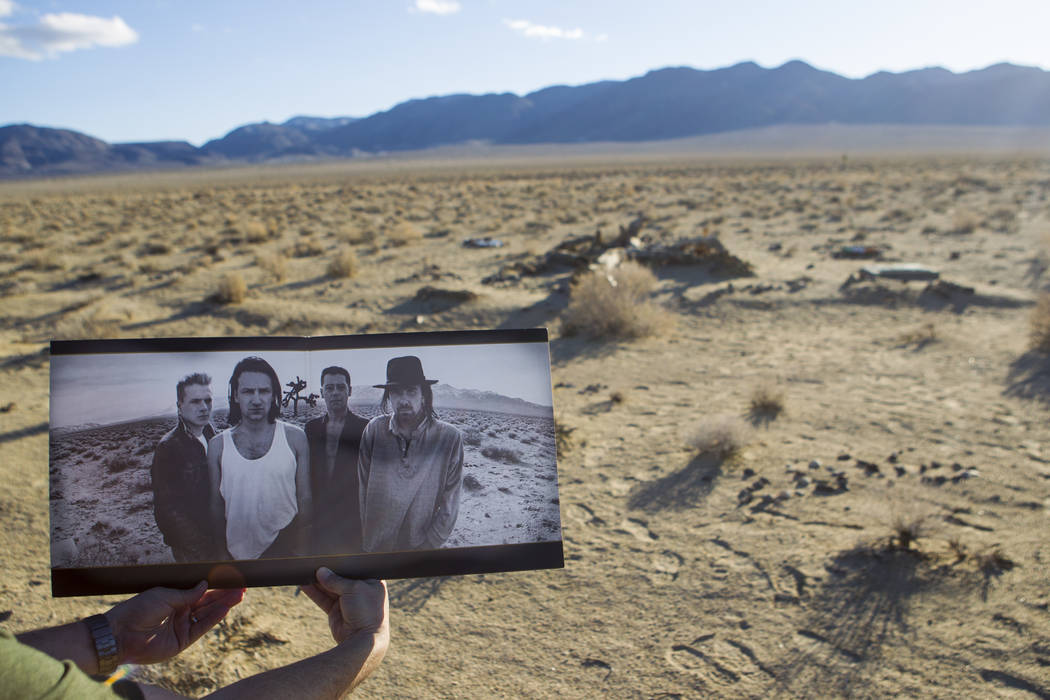 The remains of the tree featured in the album artwork of U2's 1987 album "The Joshua Tree" is s ...
