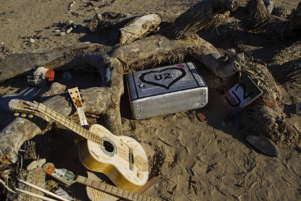 The remains of the tree featured in the album artwork of U2's 1987 album "The Joshua Tree" is s ...