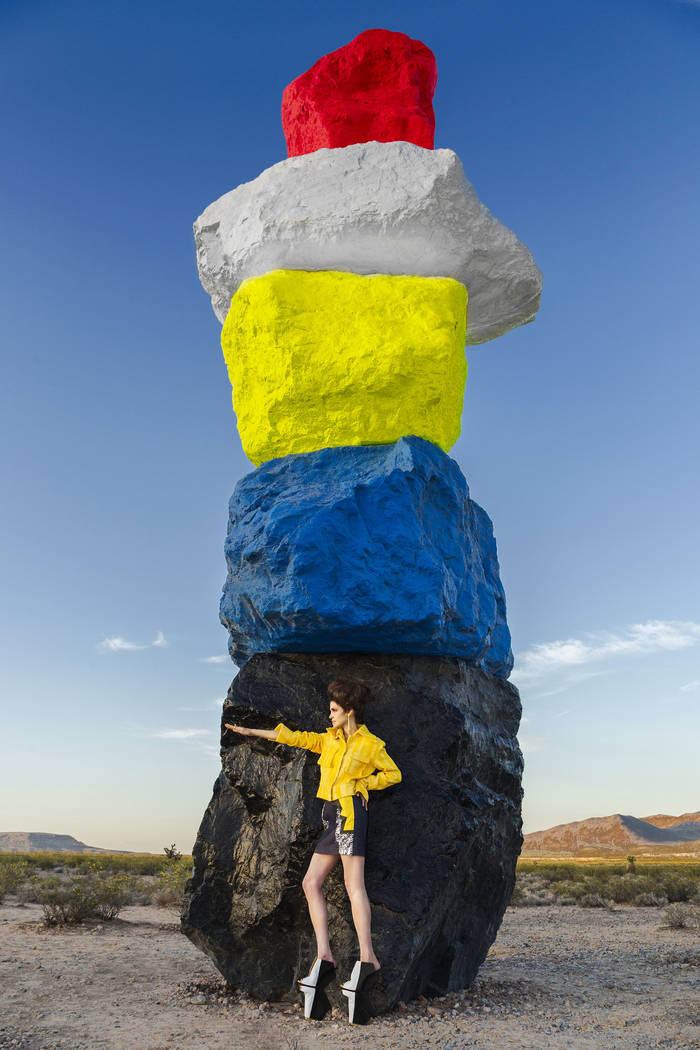 The July 2016 “Seven Magic Mountains” Instagram contest-winner features Pari Ehsan posing i ...