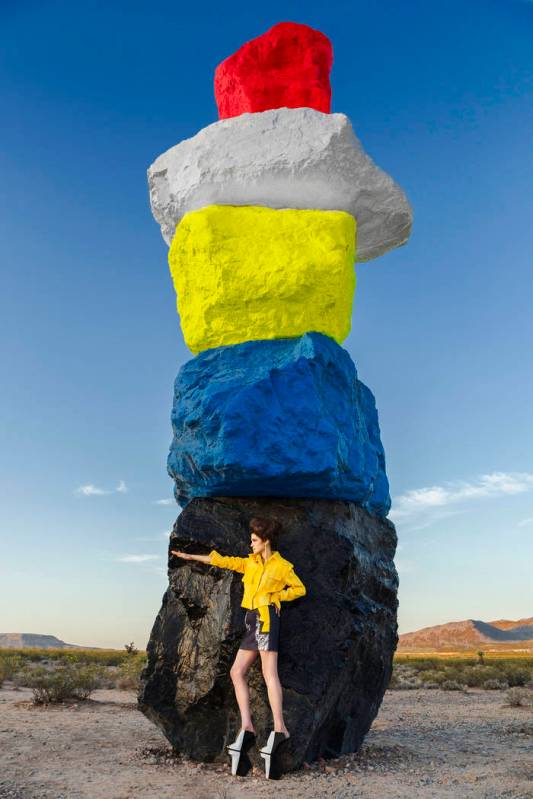 The July 2016 “Seven Magic Mountains” Instagram contest-winner features Pari Ehsan posing i ...