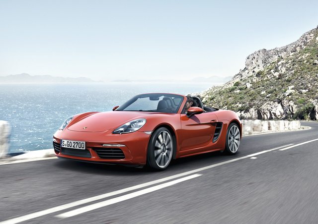 COURTESY PORSCHE
Perhaps a little surprising is that despite going to four-cylinder engines from the previous six-cylinders, the 718 Boxster is about 50 pounds heavier.