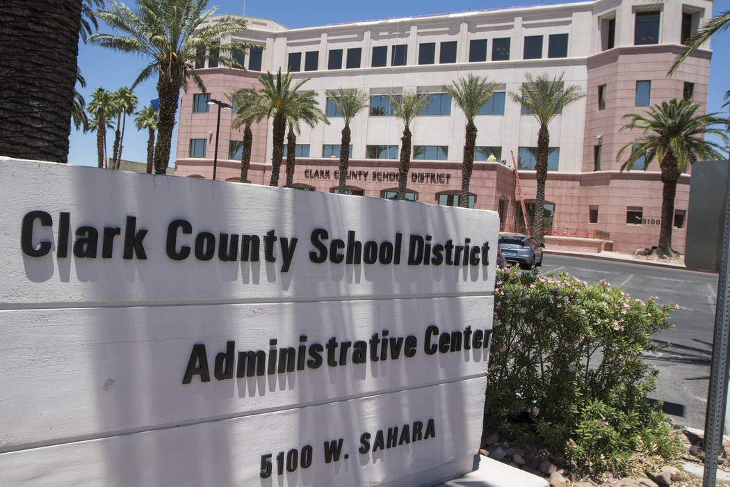 Clark County School District administration building located at 5100 West Sahara Ave. in Las Vegas on Tuesday, May 23, 2017. (Richard Brian Las Vegas Review-Journal @vegasphotograph)