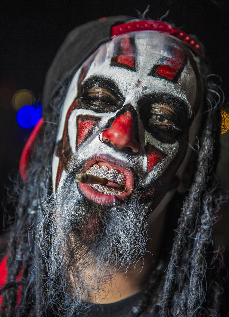 Shane Coats, known as &quot;Ratchet,&quot; from Hattiesburg, MS, at Insane Clown Posse's Juggalo Weekend on Saturday, February 17, 2018, at Fremont Country Club, in Las Vegas. Benjamin Hag ...