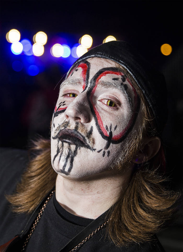 Jacob Jeniune, known as &quot;Mr. F&quot; at Insane Clown Posse's Juggalo Weekend on Saturday, February 17, 2018, at Fremont Country Club, in Las Vegas. Benjamin Hager Las Vegas Review-Jou ...