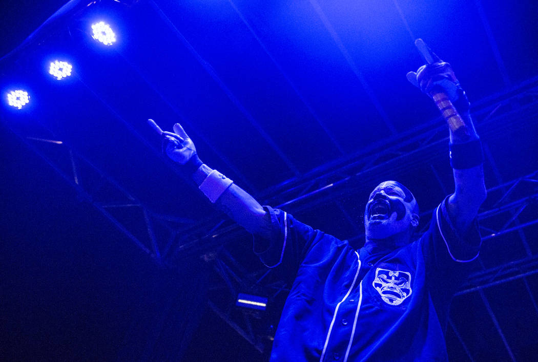 Insane Clown Posse's Violent J fires up the crowd during Juggalo Weekend on Saturday, February 17, 2018, at Fremont Country Club, in Las Vegas. Benjamin Hager Las Vegas Review-Journal @benjaminhphoto