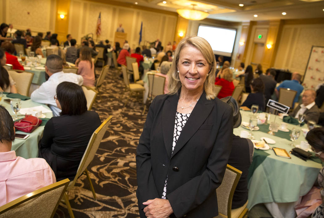 Nevada Secretary of State Barbara Cegavske spoke about how bills from the last legislative session will affect business owners during a luncheon hosted by the Las Vegas Asian Chamber of Commerce a ...