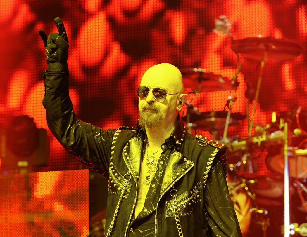 Judas Priest performs at the Vina Robles Amphitheatre on Friday, October 16, 2015 in Paso Robles, Calif. (Photo by John Pyle/Invision/AP)