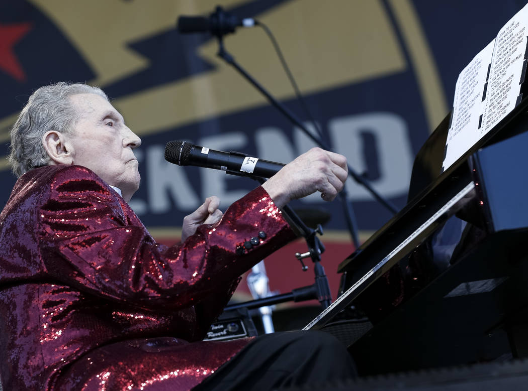 Singer-songwriter and pianist Jerry Lee Lewis performs during the 21st Annual Viva Las Vegas Rockabilly Weekend car show at the Orleans in Las Vegas on Saturday, April 21, 2018. Richard Brian Las ...