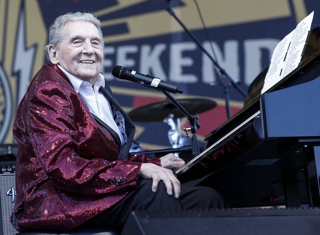 Singer-songwriter and pianist Jerry Lee Lewis performs during the 21st Annual Viva Las Vegas Rockabilly Weekend car show at the Orleans in Las Vegas on Saturday, April 21, 2018. Richard Brian Las ...