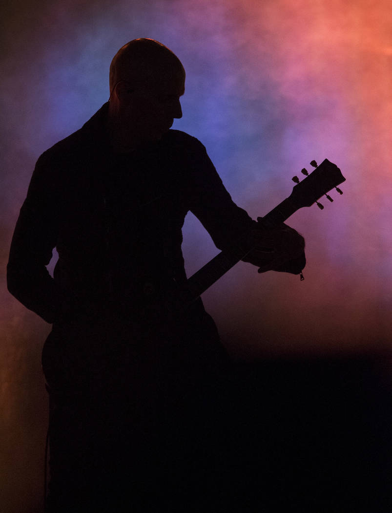 A Perfect Circle guitarist Billy Howerdel performs on day one of the second annual Las Rageous rock festival at the Downtown Las Vegas Events Center on Friday, April 20, 2018. Richard Brian Las Ve ...