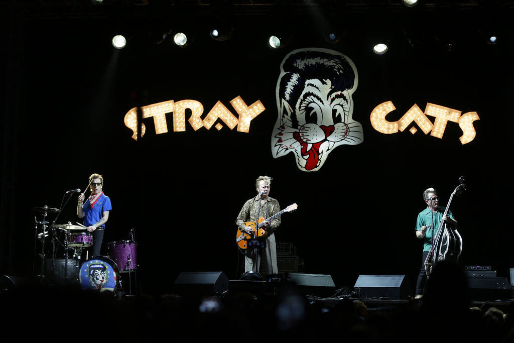 The Stray Cats perform at the 21st Annual Viva Las Vegas Rockabilly Weekend car show at the Orleans hotel and casino on Saturday, April 21, 2018. Michael Quine/Las Vegas Review-Journal @Vegas88s