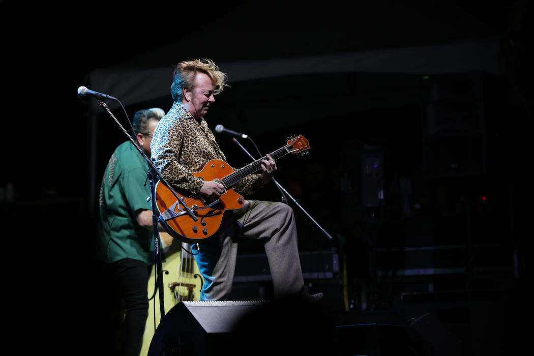 The Stray CatsՠBrian Setzer performs to a crowd of thousands at the 21st Annual Viva Las Vegas Rockabilly Weekend car show at the Orleans hotel and casino on Saturday, April 21, 2018. Michae ...