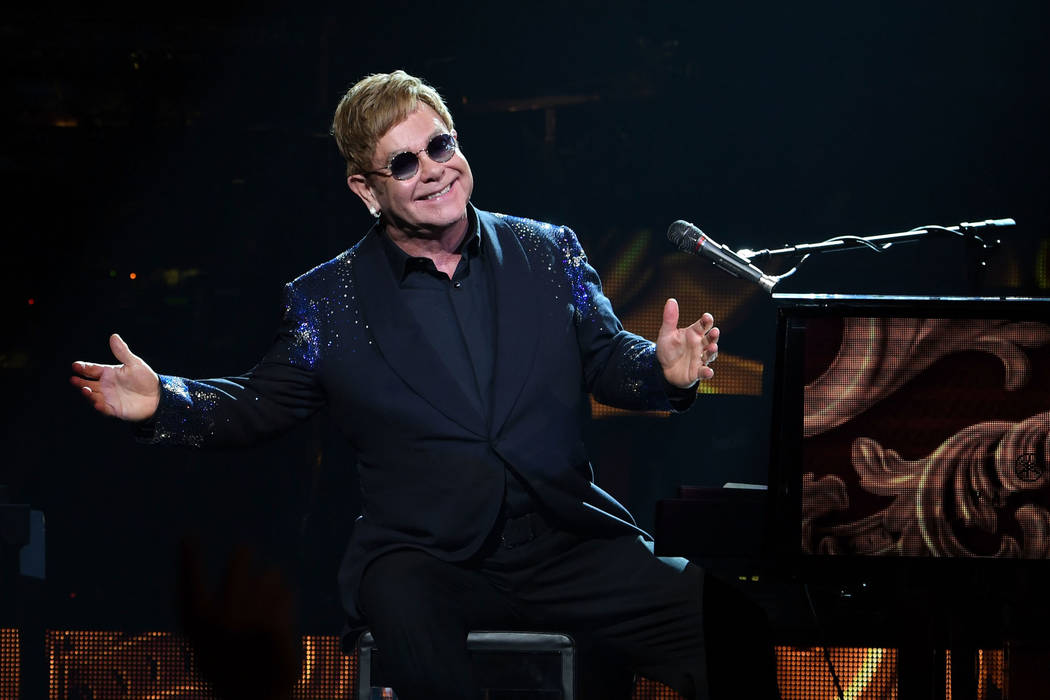 Elton John performs "The Million Dollar Piano" at The Colosseum at Caesars Palace in Las Vegas on New Year's Eve December 31, 2016 in Las Vegas, Nevada. (Photo by Denise Truscello/WireImage)
