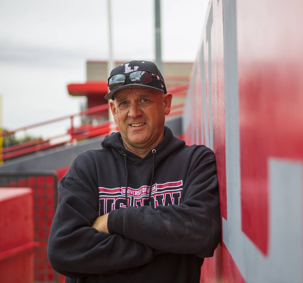 UNLV baseball coach Stan Stolte at Earl E. Wilson Stadium at UNLV in Las Vegas on Wednesday, March 21, 2018. Chase Stevens Las Vegas Review-Journal @csstevensphoto